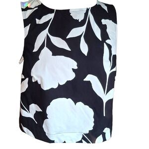 Kate Spade x Target Sleeveless Black White Floral Blouse | Women’s XS | NWT